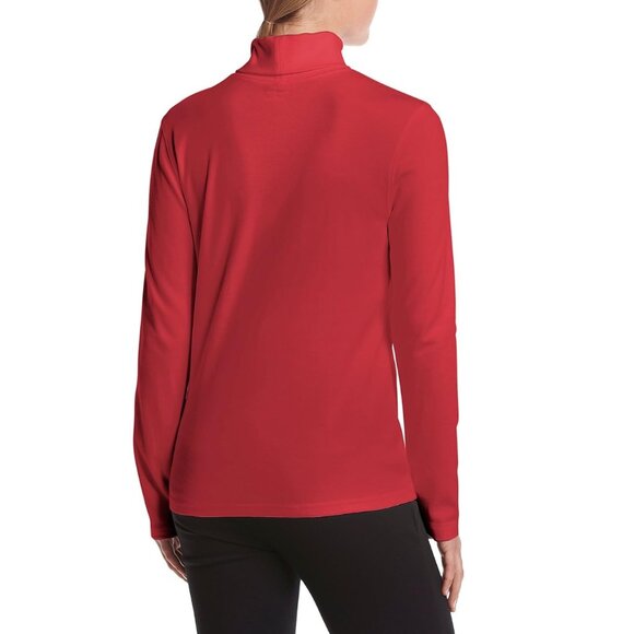 Womens Studio Works Cotton Long Sleeve Turtleneck Shirt Size Small Red  NWT - Picture 3 of 3